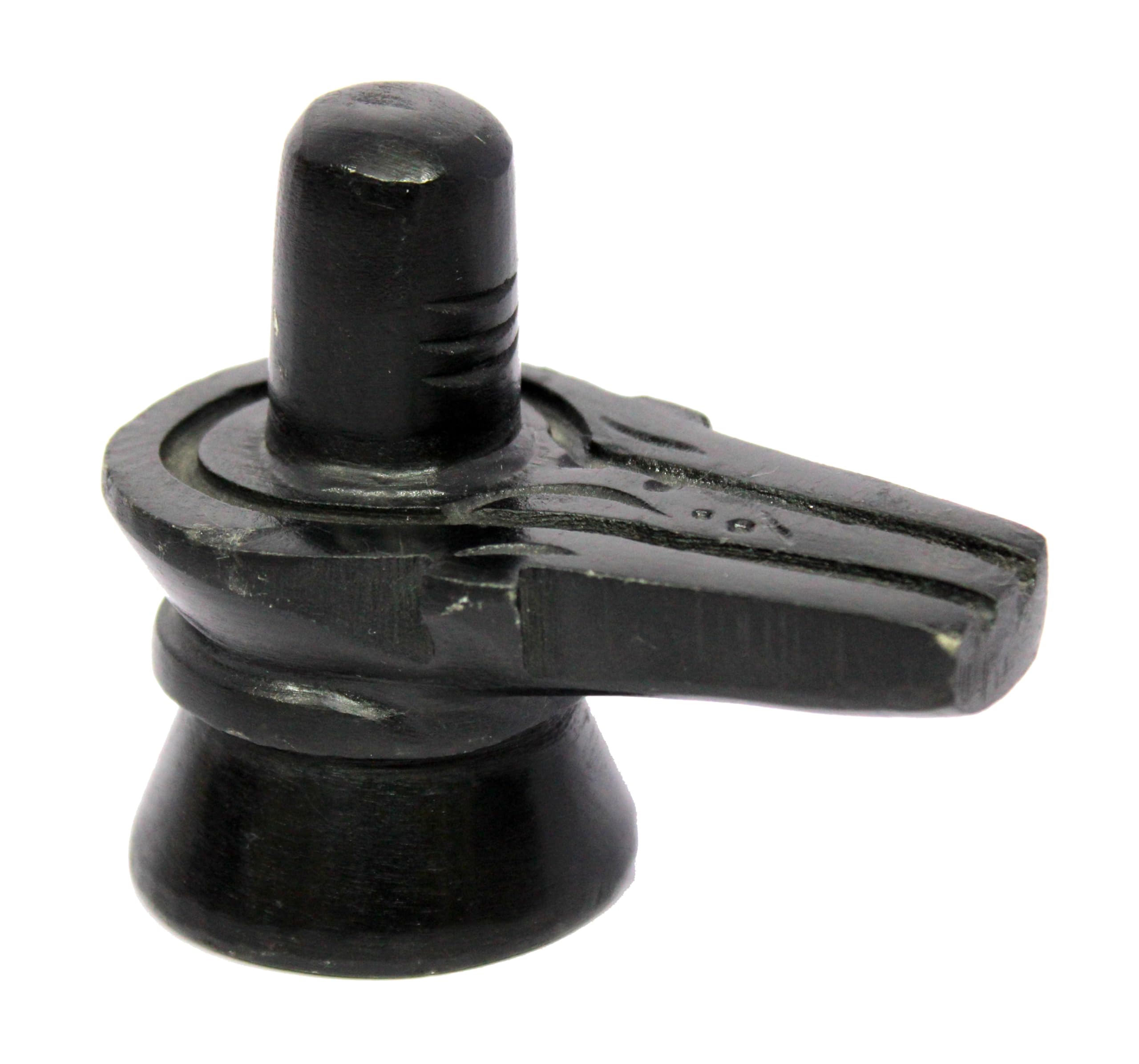 ESPLANADE Black Stone Shiva Lingam Shiv Ling Marble Idol Murti Statue Moorti - 3 Inch