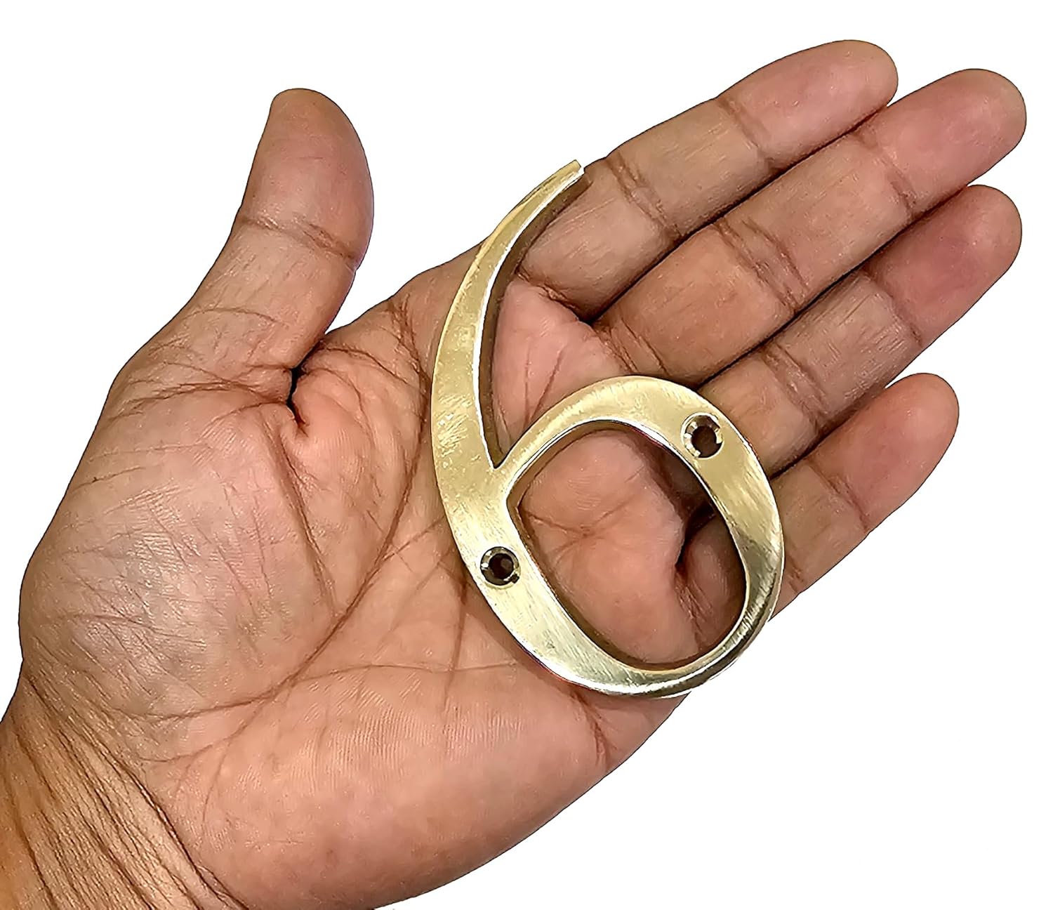 eSplanade 3" Brass House Hotel Door Number Plaque – Numeric Numerical Digit Sign for Home Office Hotel Guest House – Polished Brass Finish with Screws