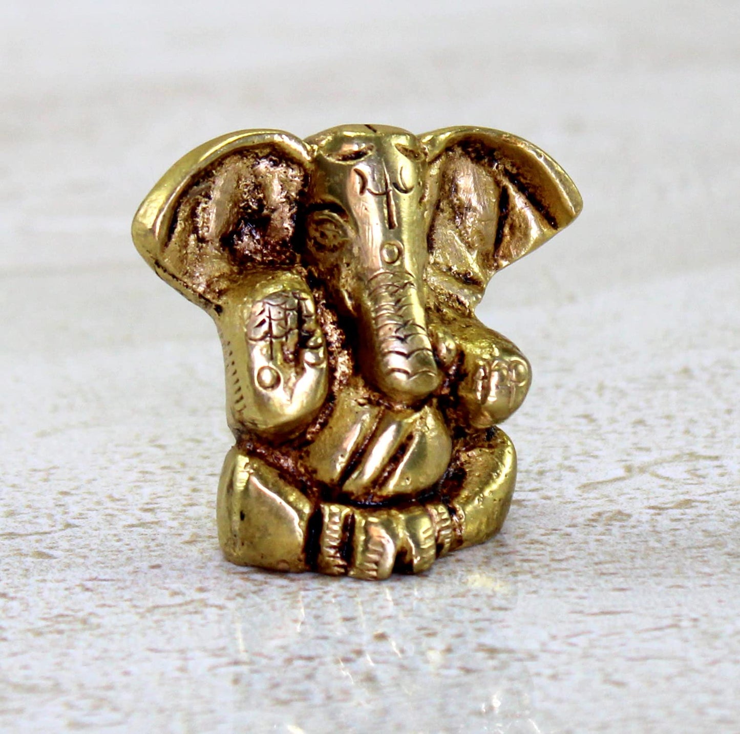 eSplanade Brass Ganesha Idol - 1.2 inches (Small Size) | Home Decor | Ganesh Ganesha | Bal Ganesh | Ganpati Ganapati Murti Statue (Modern)