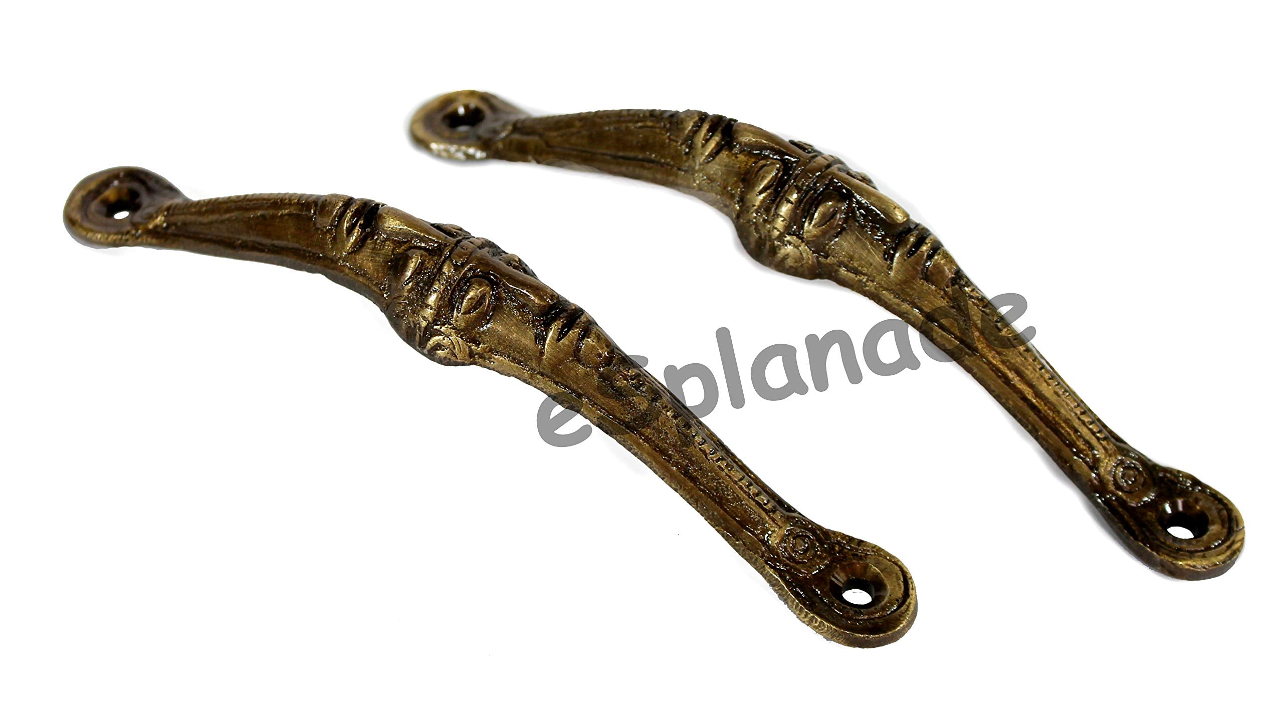 eSplanade - Designer Peacock Brass Door Handle Pair (2 pcs) | Home Decor | Door Decor | Pair of Brass Door Handles | Pair of Brass Door Pulls
