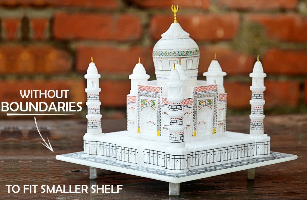 StonKraft Marble Taj Mahal Tajmahal Replica Model Agra India Souvenir Collection (9" x 9" Inch)