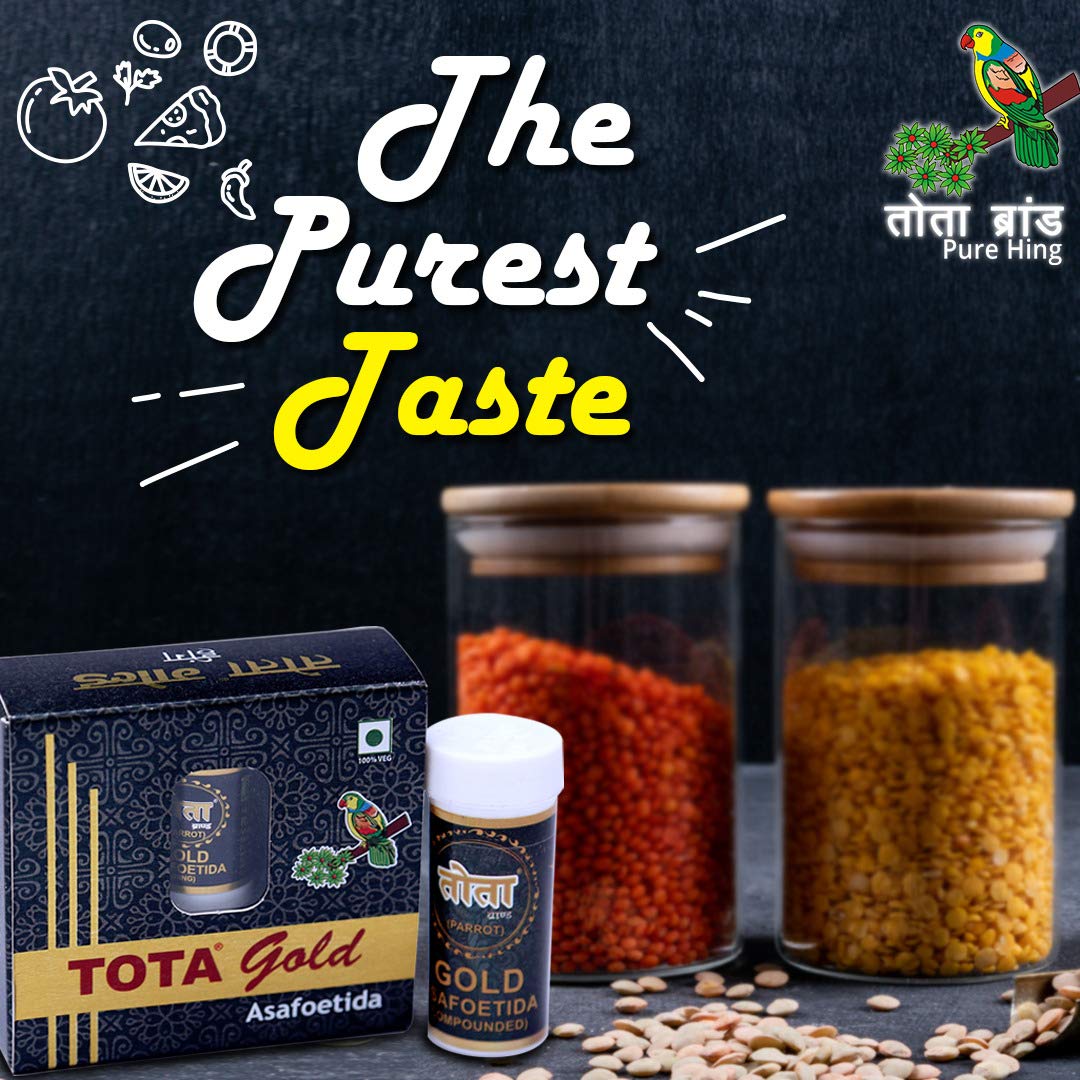 Tota Gold 100% Pure Hing Crystals - 14gm | Gluten Free Inguva Powder - Tazaki Asafoetida Whole - Combo Pack of 2 (हींग) Heeng Pure