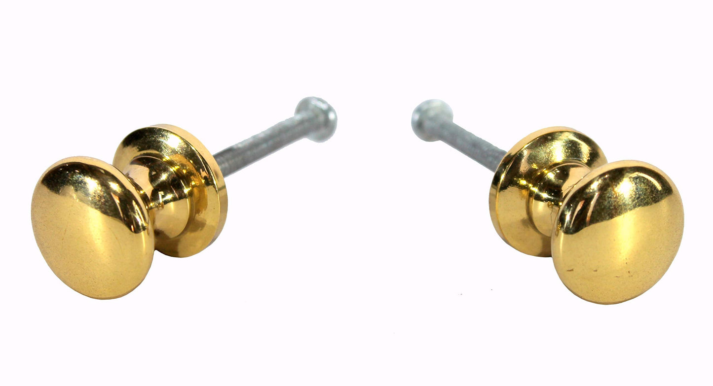 eSplanade Pair of Brass Cupboard Knobs Polished & Lacquered [Size-2 cm] | Hanging Hooks | Holder | Wall Hooks | Coat Hooks (2 CM)