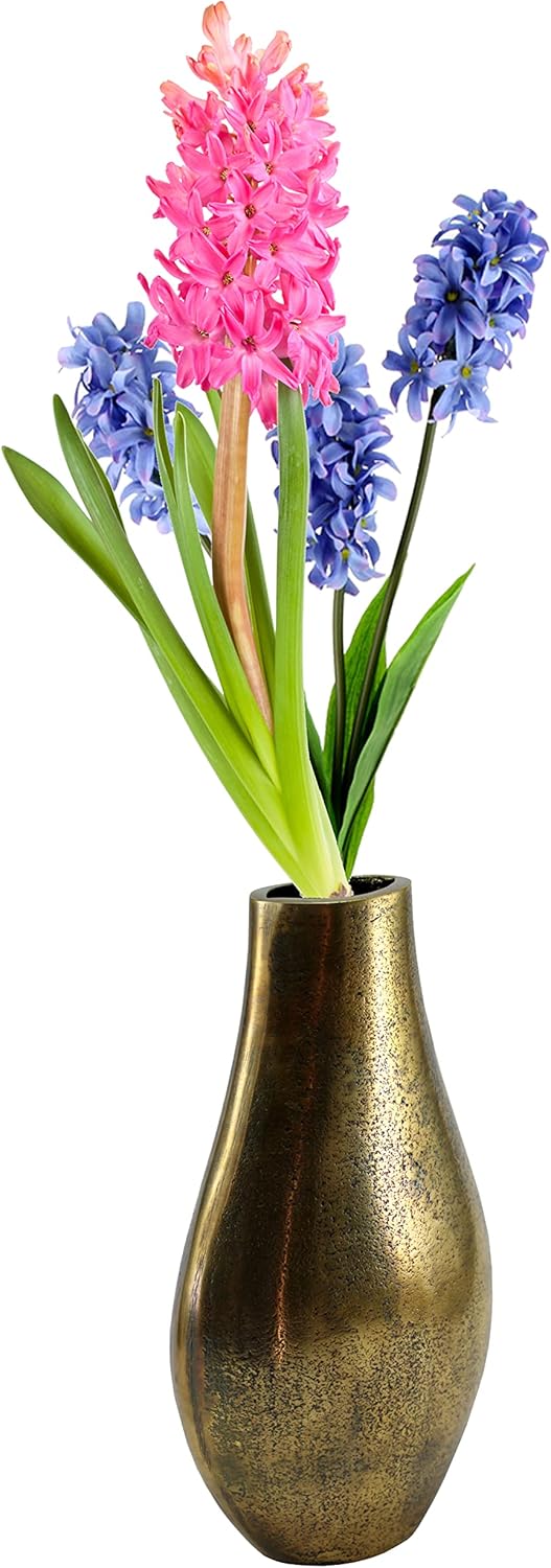 eSplanade Metal Flower Vase Flowerpot - Decorative Items Showpiece - Set of 2 | Home Decor Statement Piece for Showcase Foyer Table Desk | Silver , Copper