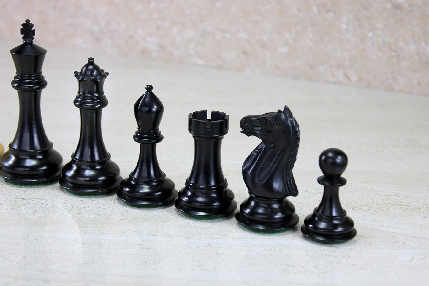 StonKraft Staunton Style Wooden Chess Pieces Chessmen Chess Coins (4" King with Extra Queens)