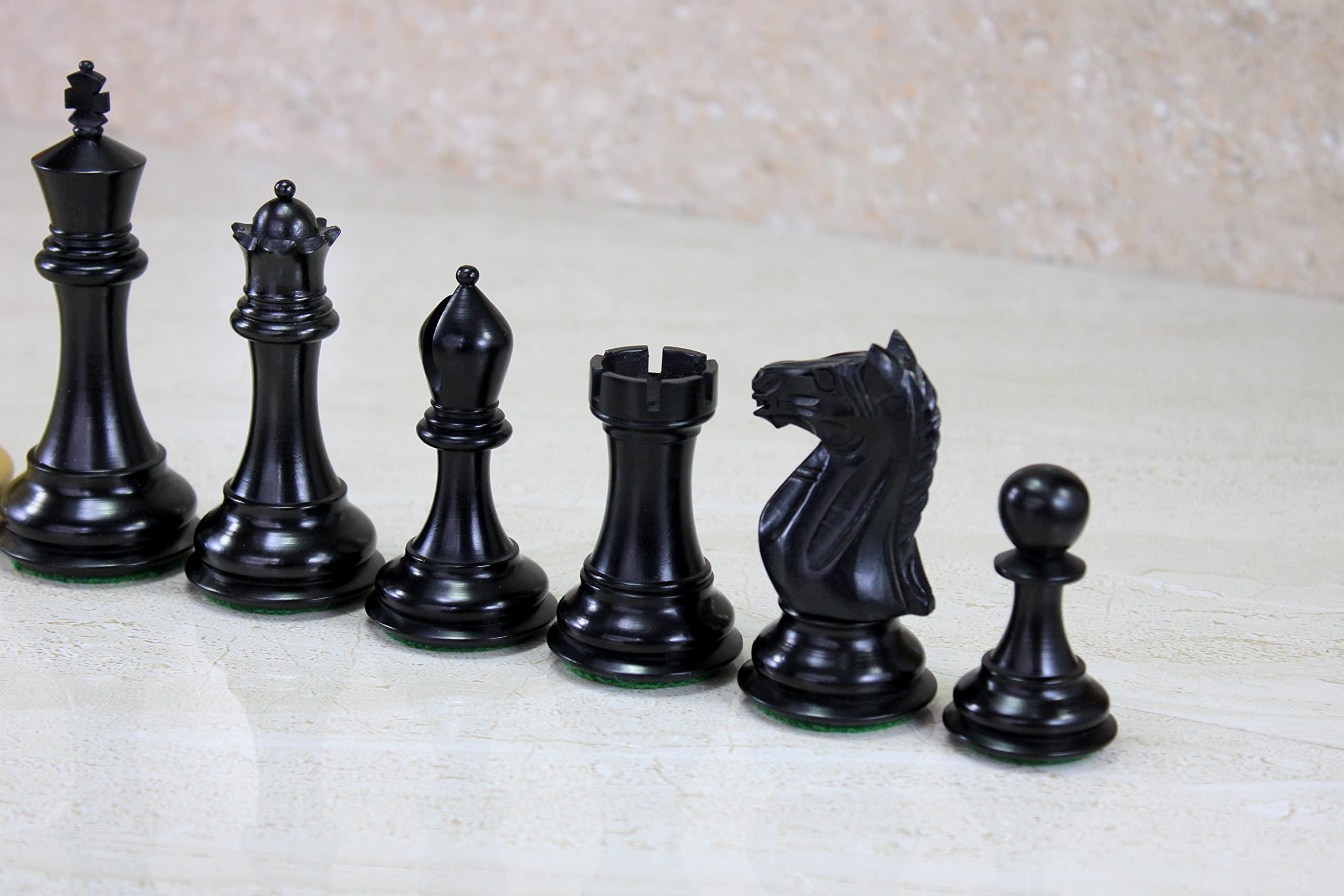 StonKraft Staunton Style Wooden Chess Pieces Chessmen Chess Coins (4" King with Extra queens)