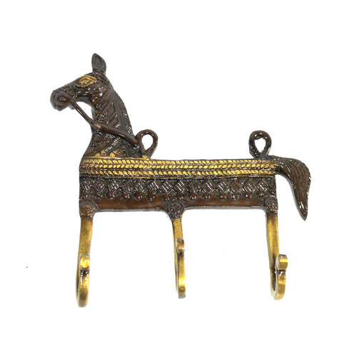Multicolored Ethnic Horse Brass Key | Key Stand | Key Holder, for Keys Hanger Hook, Wall Key Holder, Key Stand, Keys Rack Hook, Key Hanging Hooks (Horse Design)