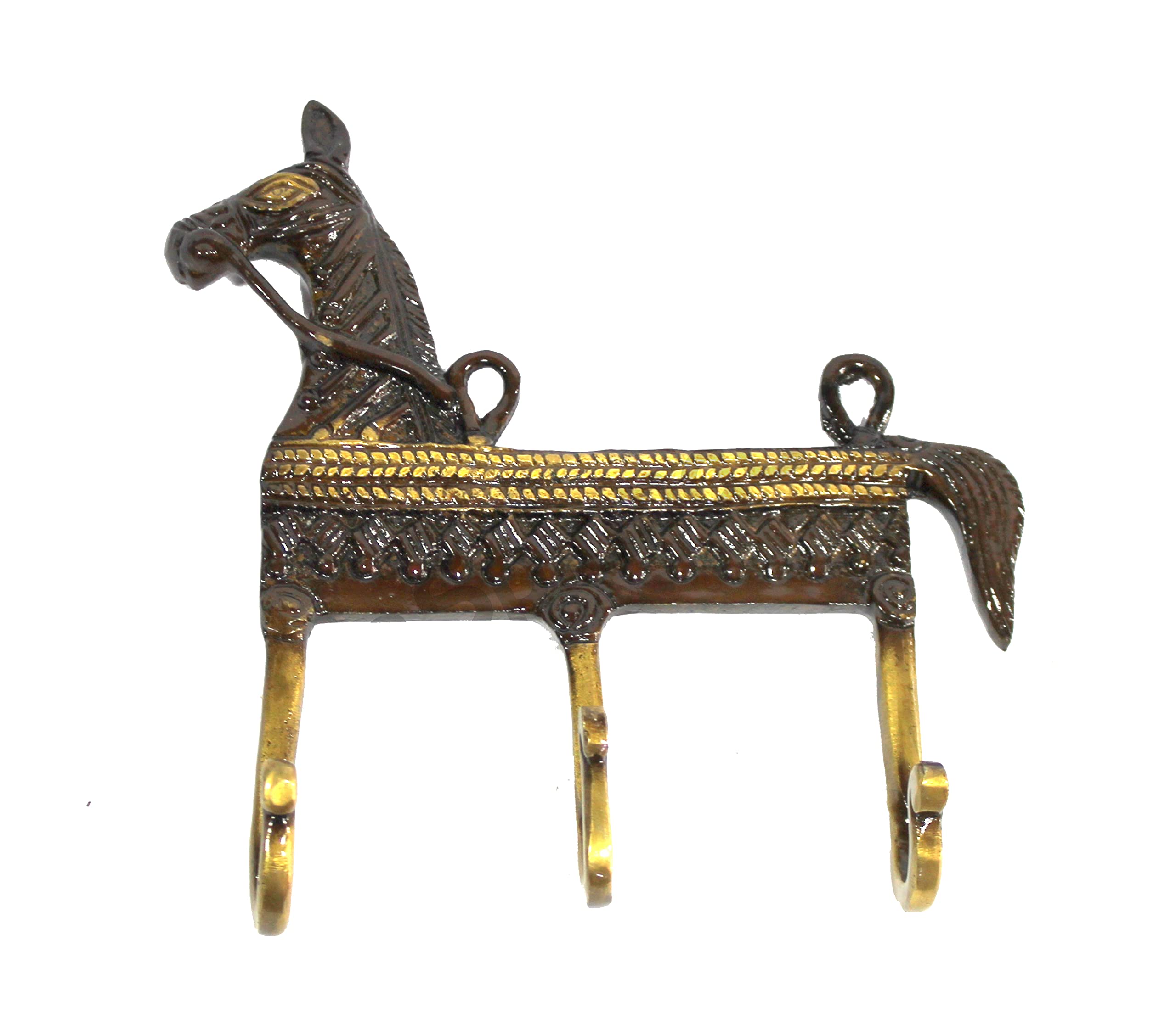 Multicolored Ethnic Horse Brass Key | Key Stand | Key Holder, for Keys Hanger Hook, Wall Key Holder, Key Stand, Keys Rack Hook, Key Hanging Hooks (Horse Design)