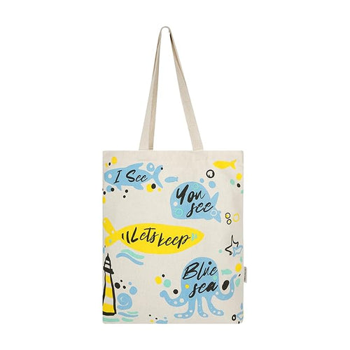 SKAPADORO, Canvas Zip Tote - 100% Cotton, Ecofriendly Printed Tote Bags For Travel, College & Beach, Shopping, Grocery, Easy to Wash Trendy Everyday Shoulder Bag