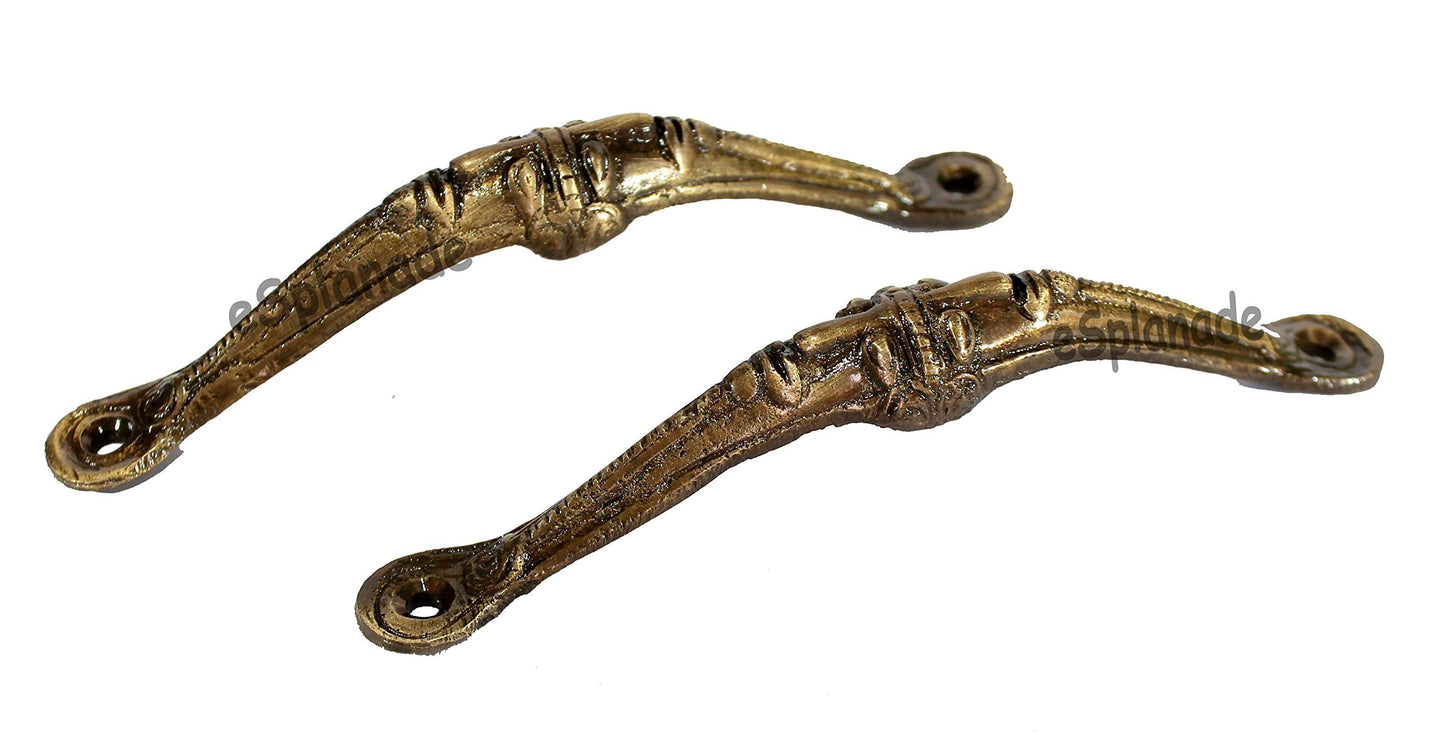 eSplanade - Brass Tribal Faces Door Handle Pair (2 Pcs) | Home Decor | Door Decor - 6.5" Inches