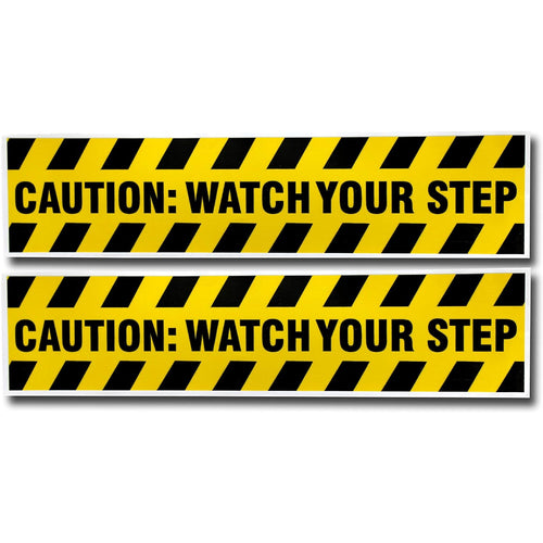 eSplanade Caution Watch Your Step Sign Sticker Decal - Easy to Mount Weather Resistant Long Lasting Ink Size (13.78