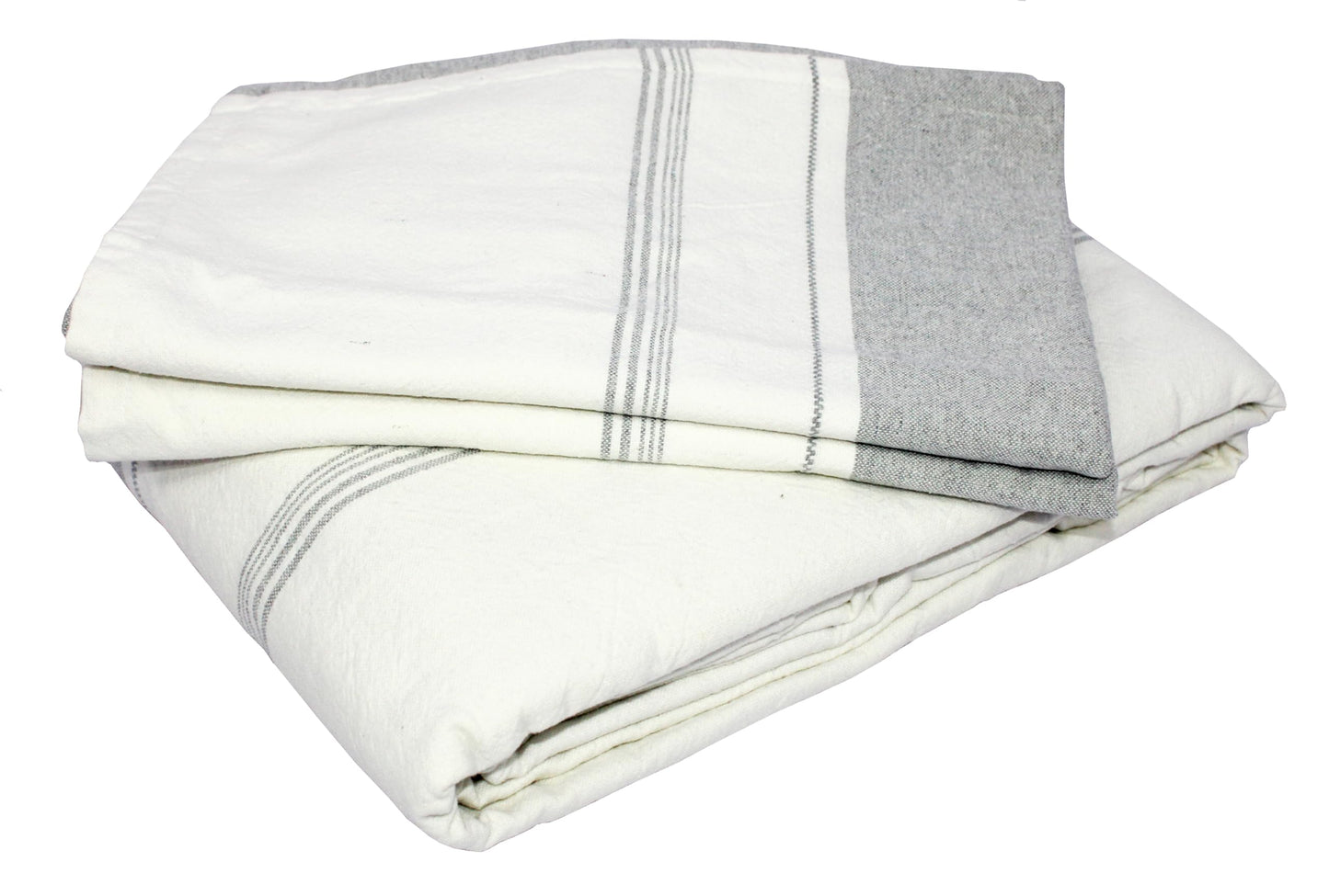 Premium 100% Cotton King Size Bedsheet Set - Minimalist Design - 110 x 105 Inches, with 2 Pillow Covers - 29 x 20 Inches (Gray)