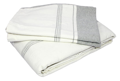 Premium 100% Cotton King Size Bedsheet Set - Minimalist Design - 110 x 105 Inches, with 2 Pillow Covers - 29 x 20 Inches (Gray)