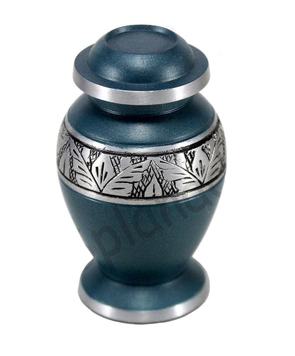 eSplanade Metal Mini Cremation Urn Keepsake Memorial Jar Pot Container | Small Urn for Funeral Ashes Burial | Etched Pattern Metal Keepsake | Grey - 3" Inches