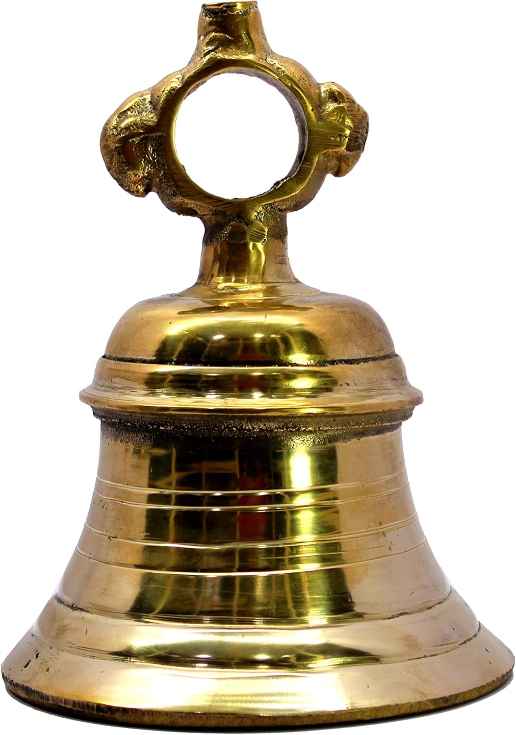 eSplanade Brass Hanging Temple Bell Ghanta Church Bell | Home Decor - Pooja Items | Golden - 7" Inches