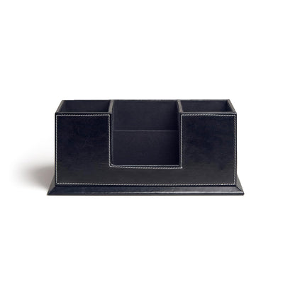 IVEI Faux Leather Pen Stand for Table, Multiple Compartments Desk Organiser Office Table, Slot for Business Cards, Premium Pen Holder, Elegant Office Desk Decorative Items, Stylish Gifts for Men