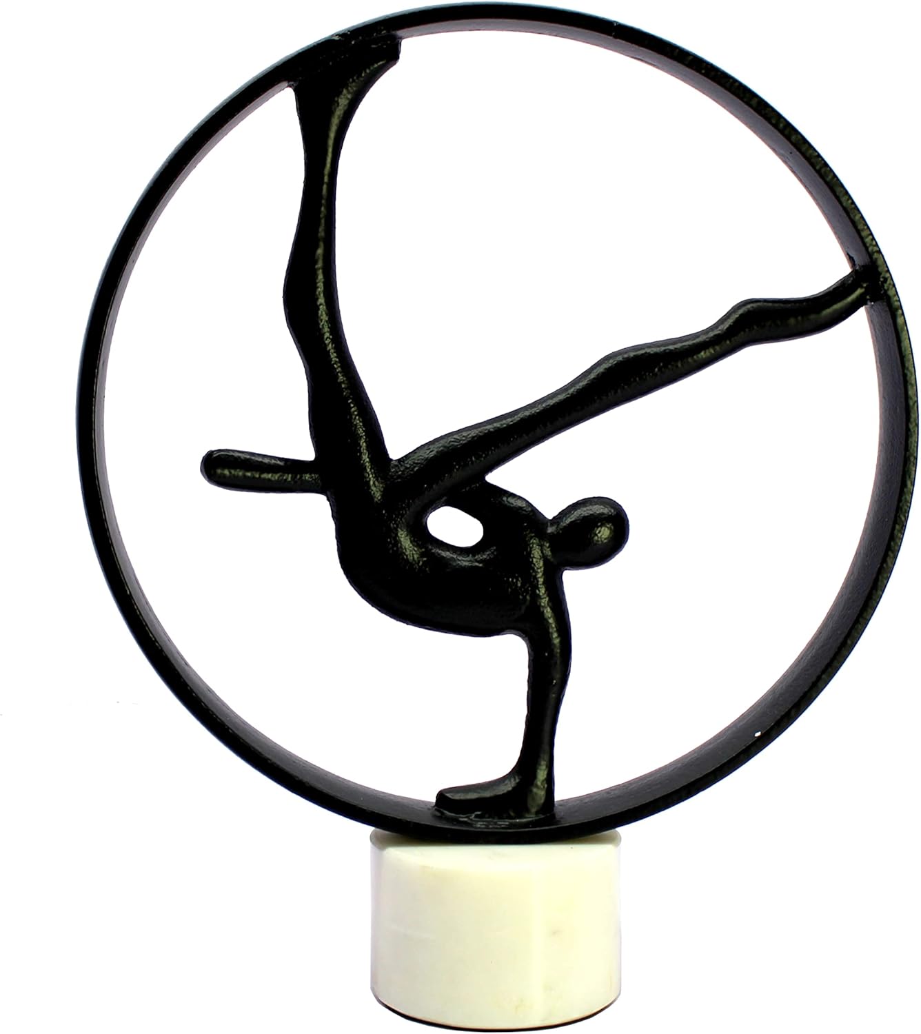 eSplanade Metal Decorative Aerobics Person Showpiece Figurine for Home Decoration - Black - 12" Inches