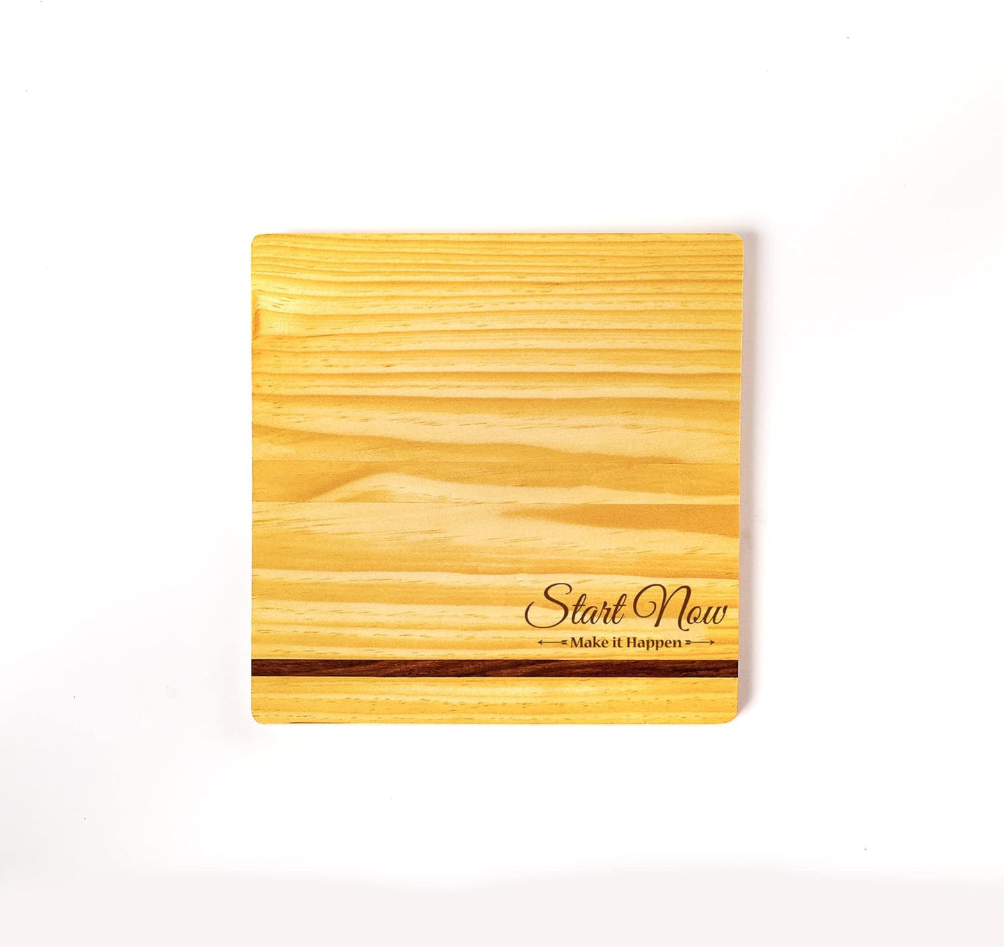 IVEI Pine Wood Penstand,Mouse Pad, Paper Weight Combo - Customised Work from Home Gift Set/ Customized Desk Organiser - with Name or Logo Engraving