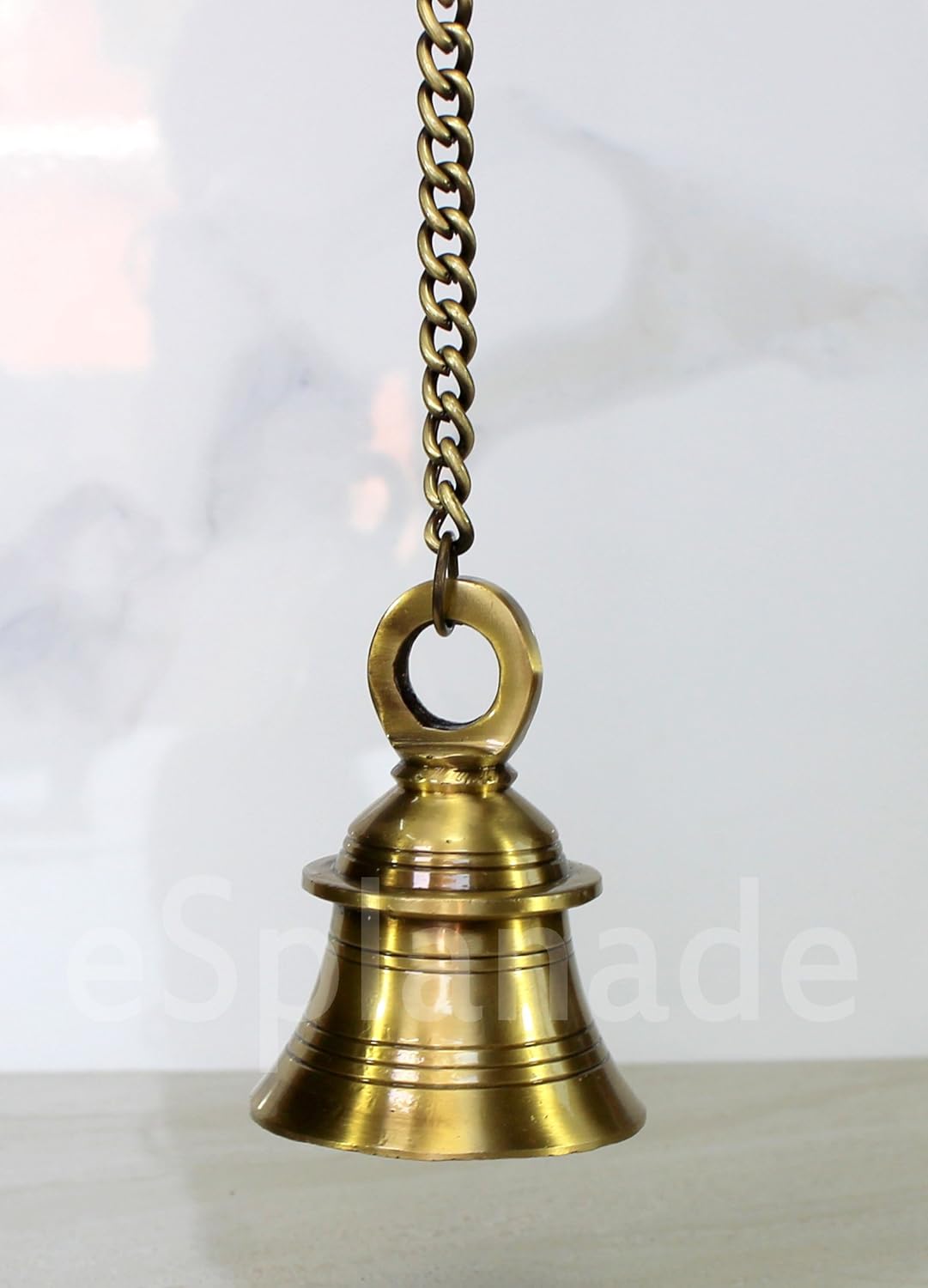 eSplanade - Brass Hanging Bell with Chain | Brass Hanging Bell Ghanti | Home Decor | Door Decor | Pooja Accessories