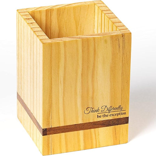 IVEI Pine Wood Penstand,Mouse Pad, Paper Weight Combo - Customised Work from Home Gift Set/ Customized Desk Organiser - with Name or Logo Engraving