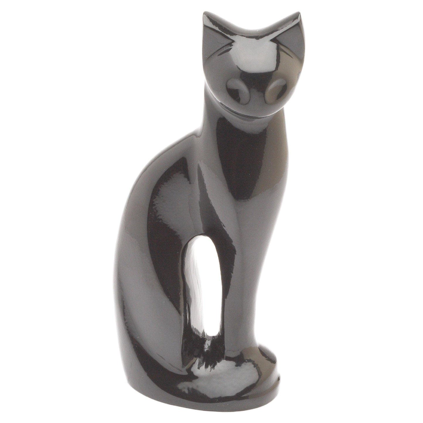 Pet Cremation Memorial Urn Cat, Black 9.5"