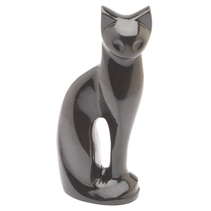 Pet Cremation Memorial Urn Cat, Black 9.5"