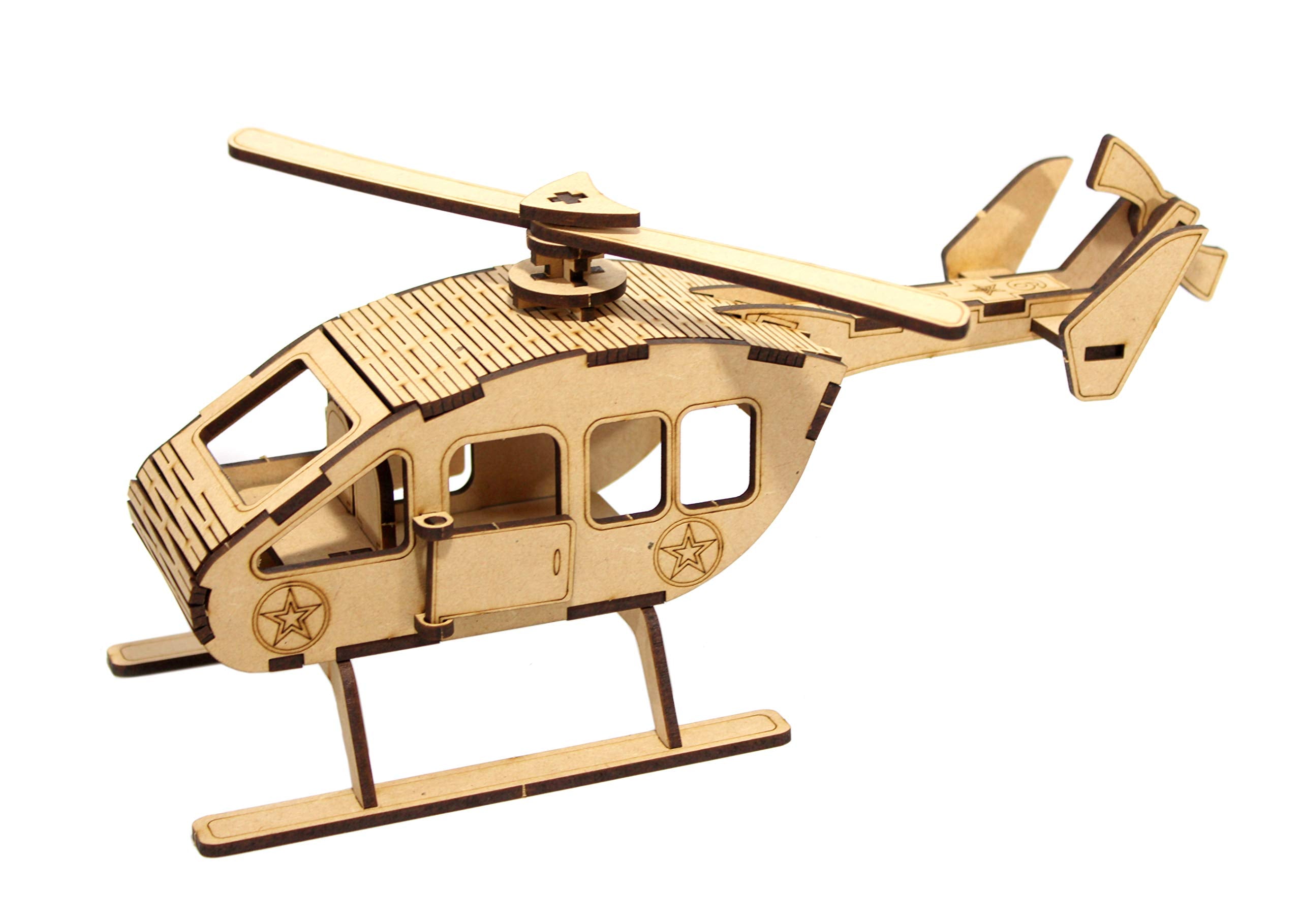 StonKraft 3D DIY MDF Puzzle - Glider, Aeroplane, Helicopter Retro Plane Model | Wooden Puzzle, DIY, Build your own, Construction Toy, Modeling Kit