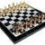 StonKraft Collectible Black & White Marble Chess Board Set + Brass Crafted Chess Pieces Pawns - Decorative Stone Chess - Home Decor - 15" Inches