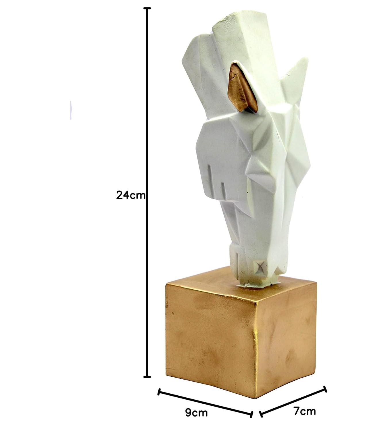 ESPLANADE Resin Water Drinking Horse | Horse Head | Rearing Horse | Showpiece Figurine Sculpture - Decorative Items - Home Decor | White - 9.5" Inches