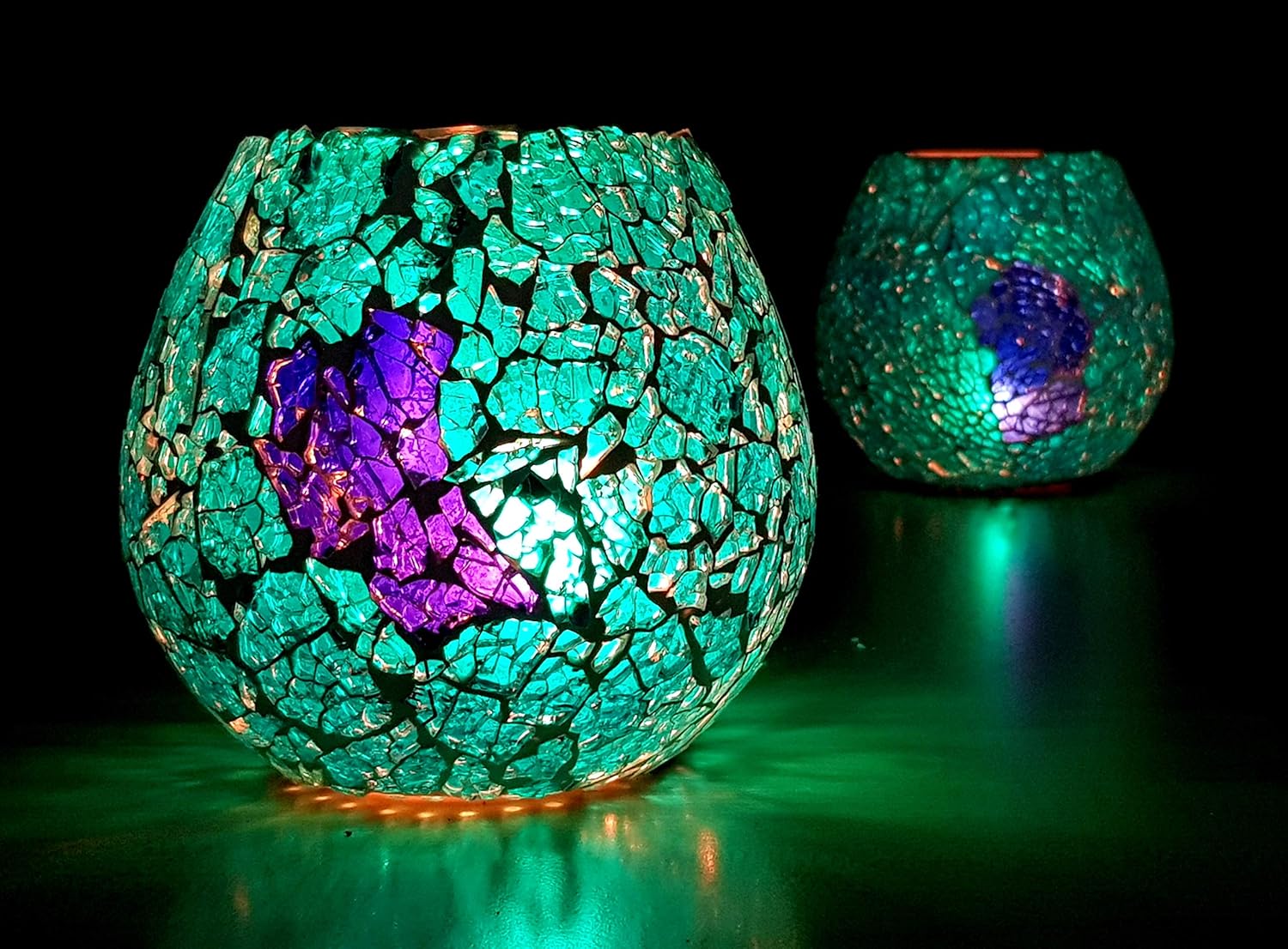 eSplanade Tealight Tea light Votive Candle Holders Votive - Glass (Set of 2) Multicolor