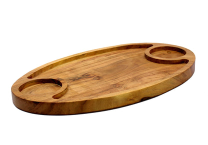 eSplanade Wooden Serving Tray Platter Tableware Serveware | Brown - 15" Inches