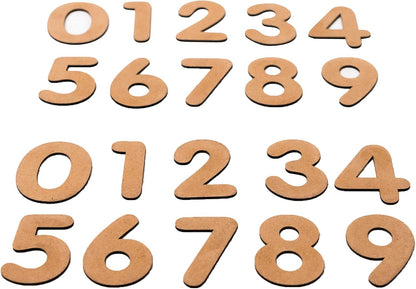 IVEI DIY Wood Sheet Craft - MDF Cutouts Numbers - Plain MDF Blanks Cutouts Numbers (Small) - Set of 20 Wooden Numbers for Painting Wooden Sheet Craft, Decoupage, Resin Art Work & Decoration