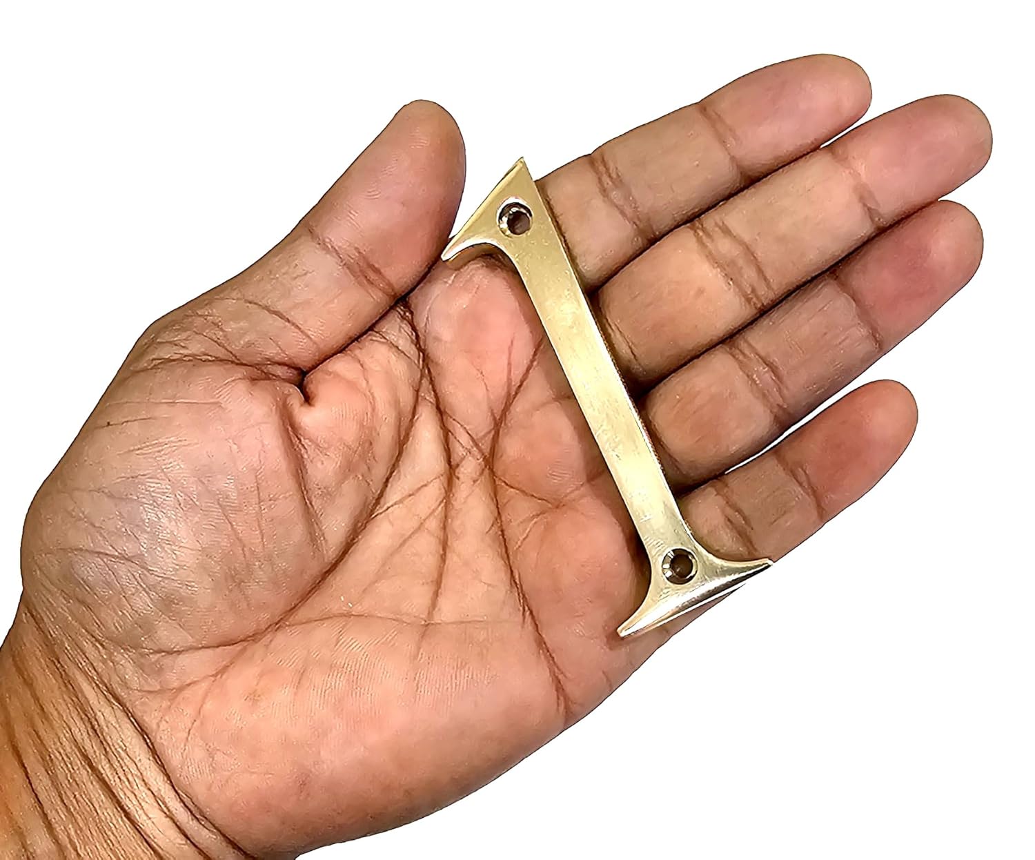 eSplanade 3" Brass House Hotel Door Number Plaque – Numeric Numerical Digit Sign for Home Office Hotel Guest House – Polished Brass Finish with Screws