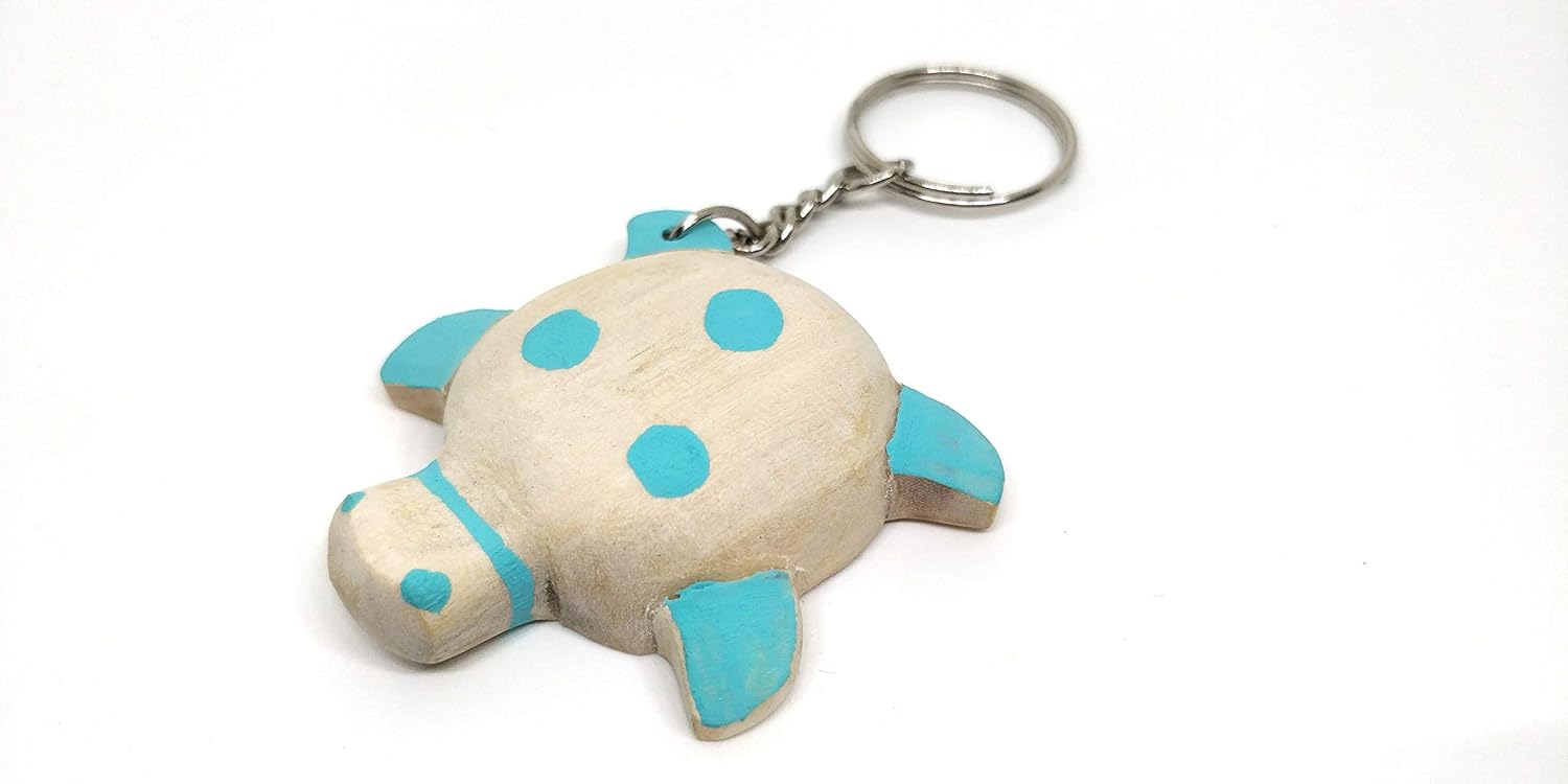 IVEI Wooden Turtle/Camera Key Ring - Set of 3 /Key Chains/Bag Charms/ Party Favors