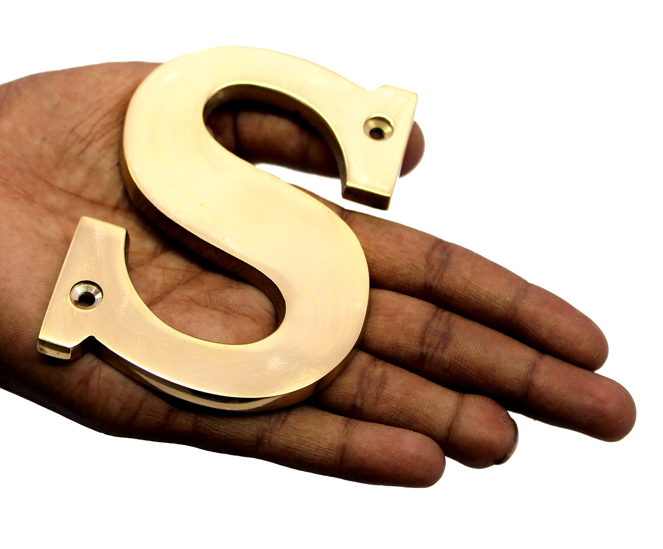 eSplanade Brass House Hotel Door Name Alphabets - Wall Door Plaque Alphabet Letter - Golden - 4" Inches (All Alphabets- 4")