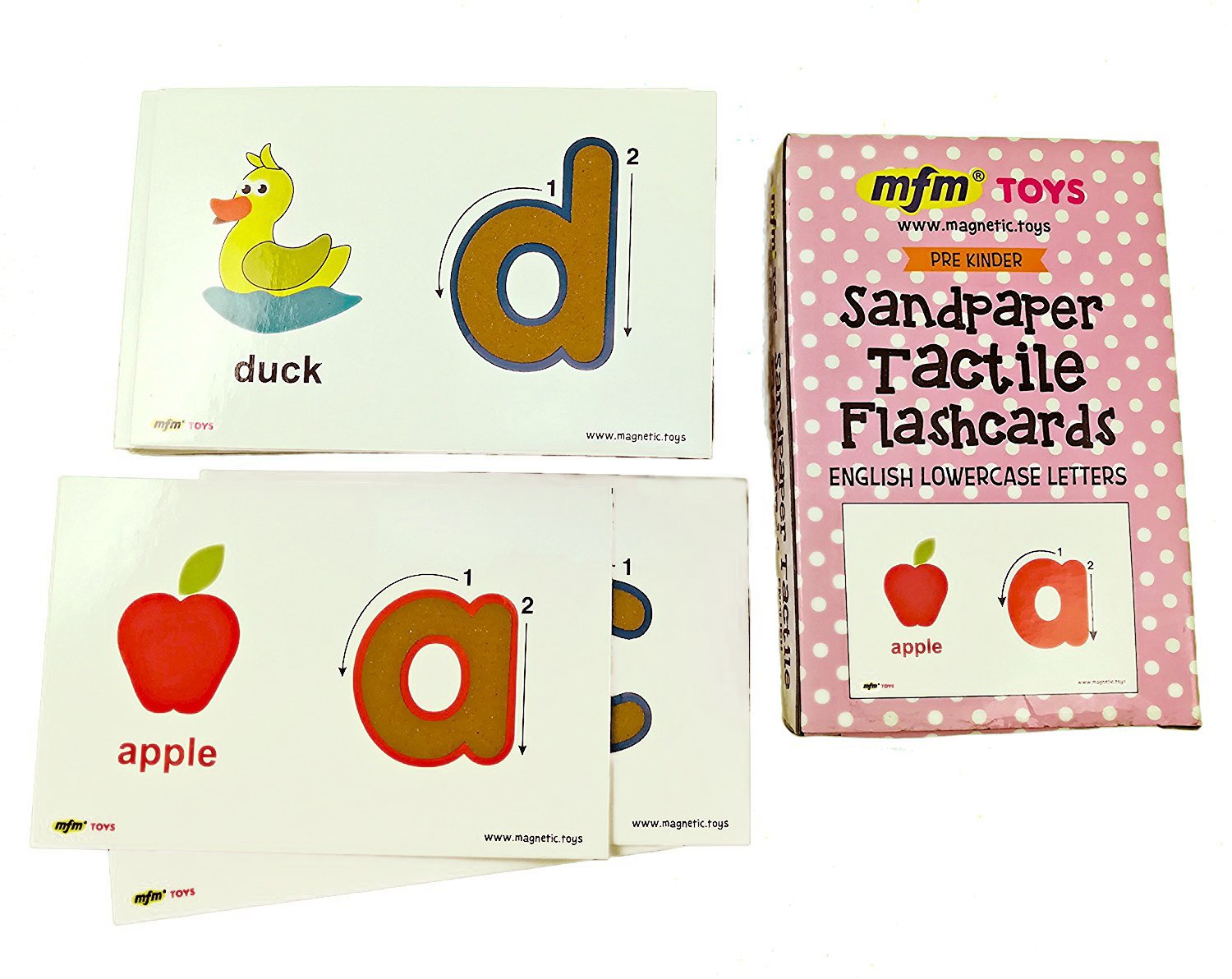 MFM TOYS Sandpaper Tactile English Uppercase/ Lowercase Letters Flashcards