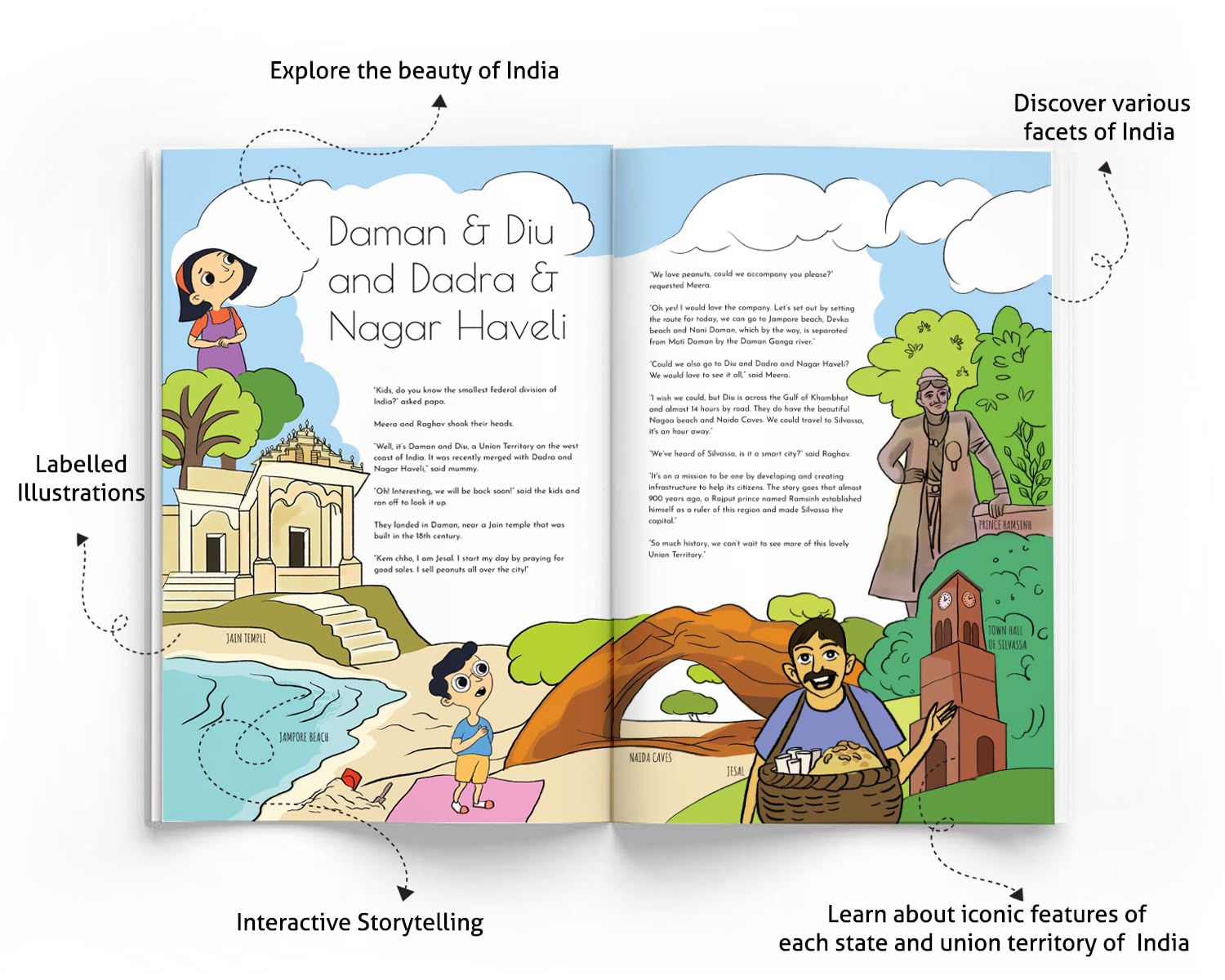 The Great Indian Travelogue - Magical journey across India | Kids travel book | Children's early learning picture book | Yug Books | Yug Publications