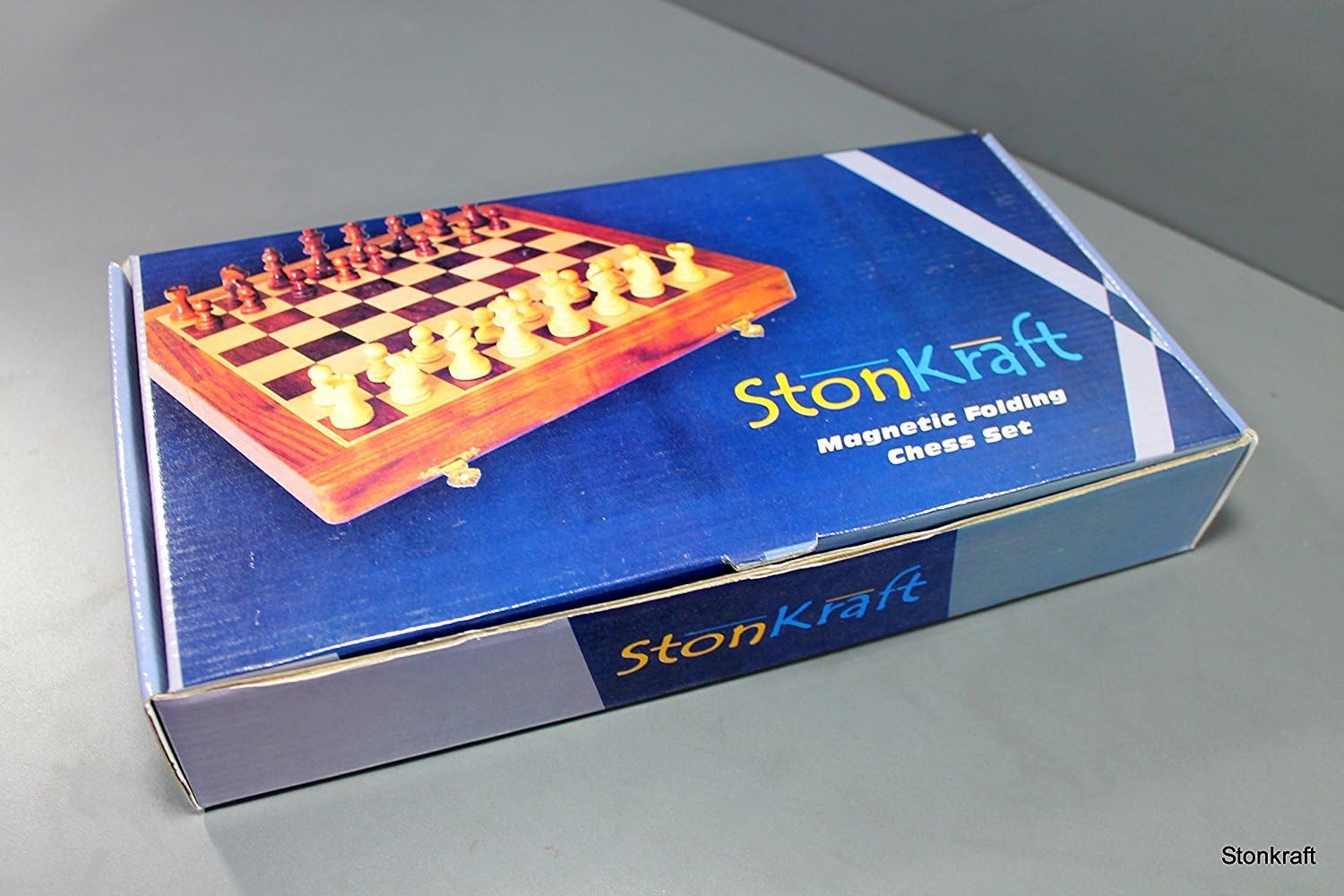 StonKraft 10" x 10" Wooden Chess Game Board Set + Wooden Chess Pieces