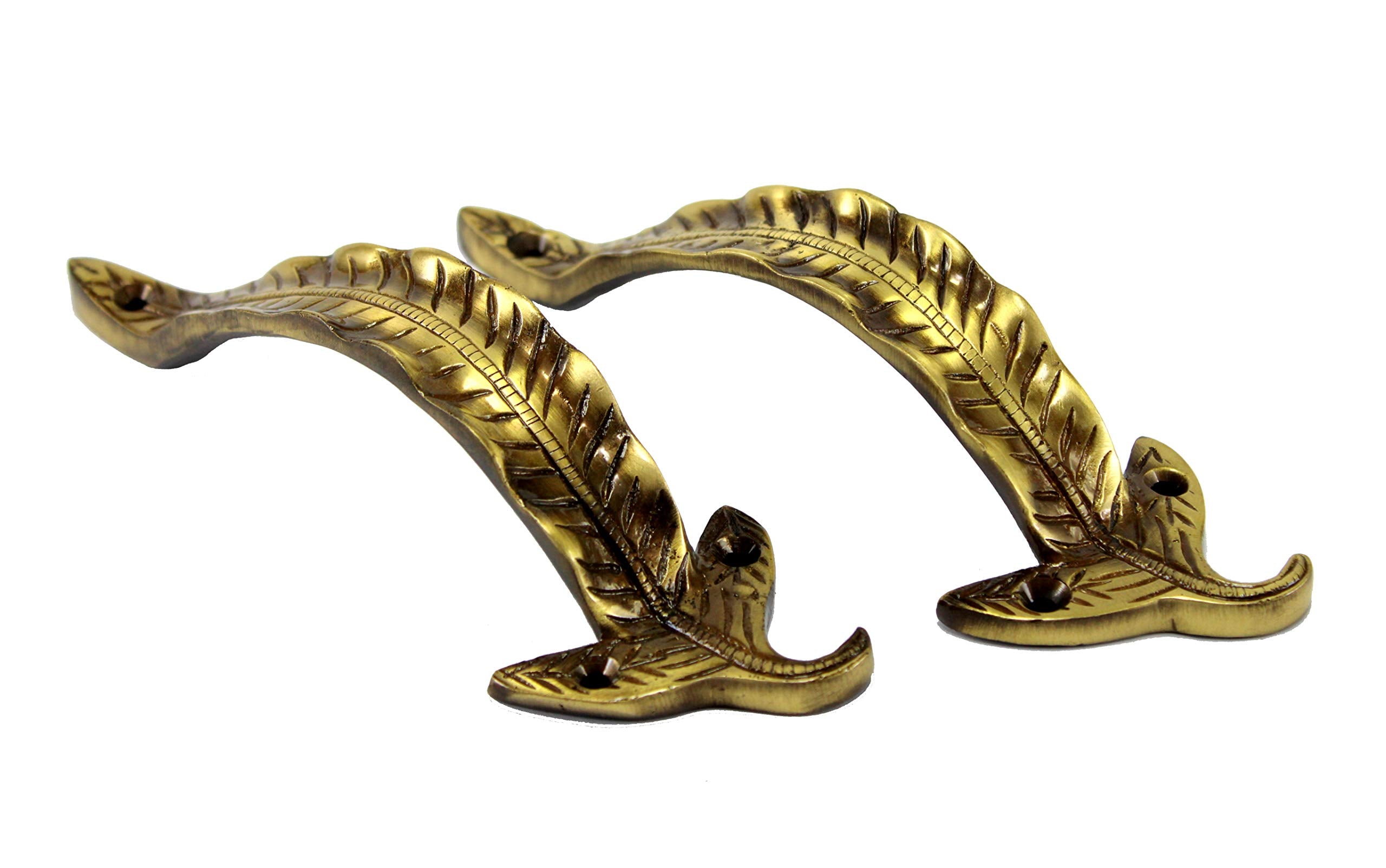 eSplanade - 12" Dolphin Design Brass Door Handle - Single Piece | Home Decor | Door Decor | Brass Door Handles | Brass Door Pulls