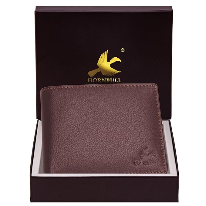 HORNBULL Maddison Men's Brown Genuine Leather Wallet | Branded Quality Wallet for Men with RFID Blocking | Mens Gift Set