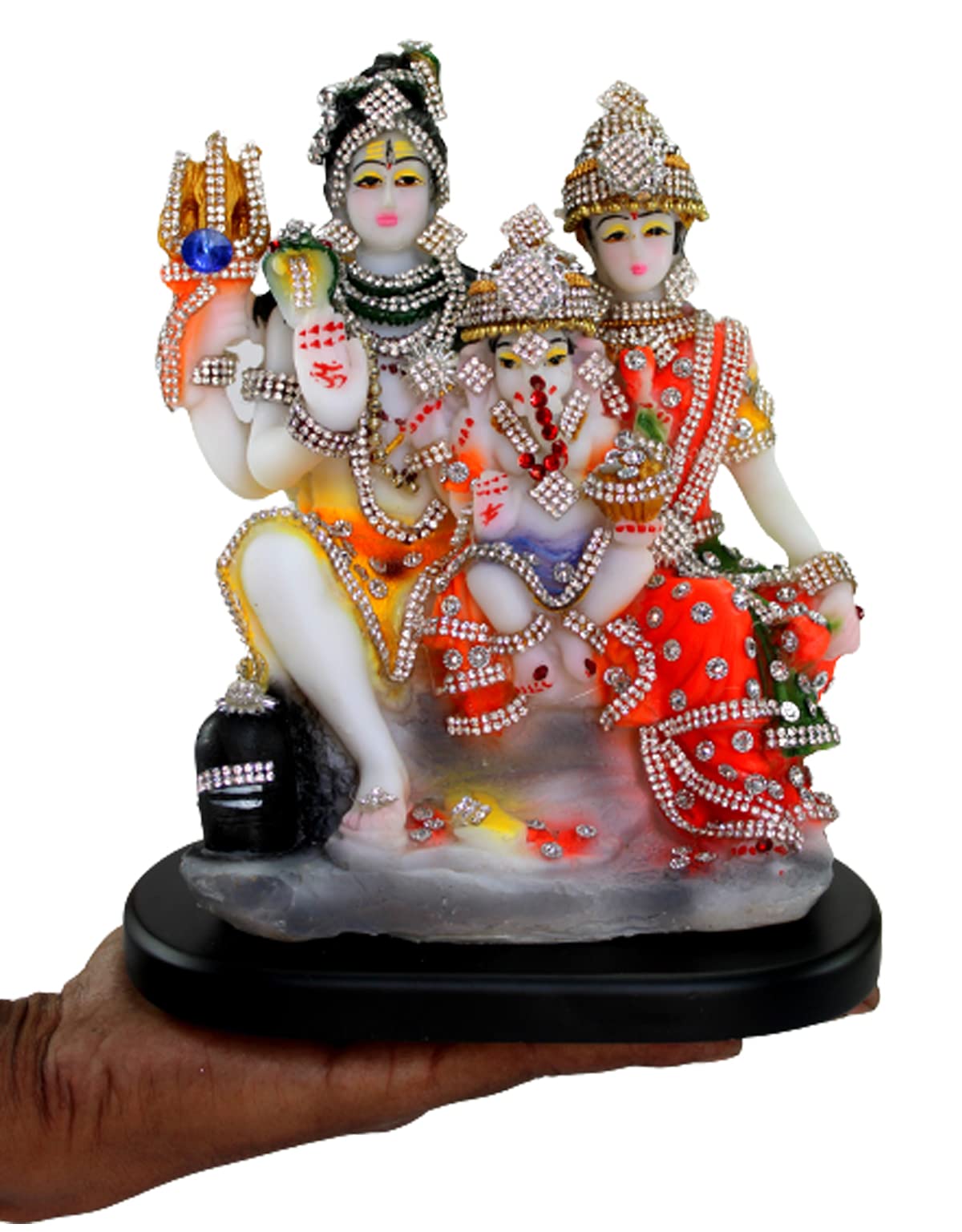 eSplanade Resin Shiv Parivar - 8 inches | Shiva Parvati, Shiva, Bholenath, Shankar Parvati with Ganesha Nandi Murti Idol, Statue or Moorti (Shiva Family) | Pooja Idols | Home Decor