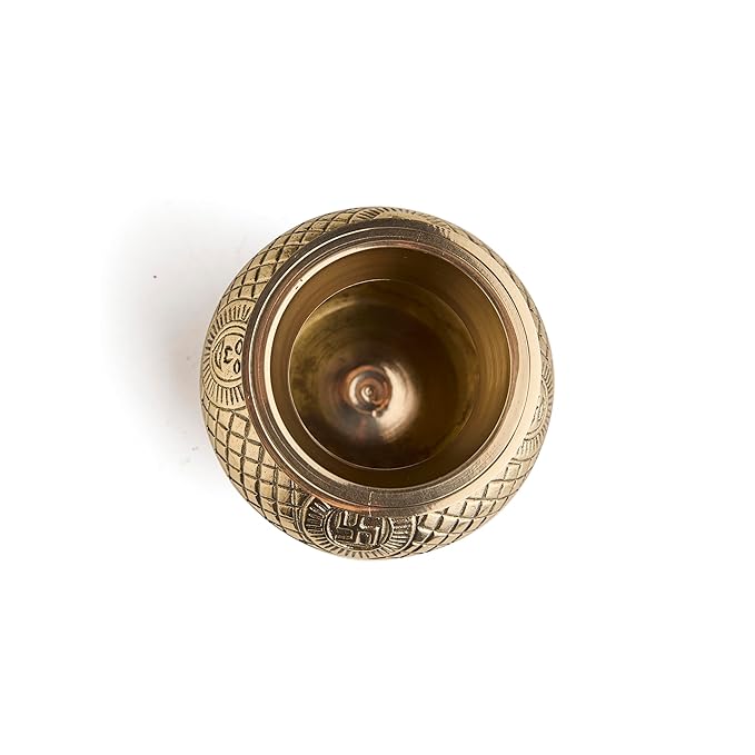 Esplanade Brass Lota Pot for Pooja – Puja Items for Home Temple Mandir, Kalash for Pooja, 100% Brass Utensils for Kitchen, Engraved Peetal Lota