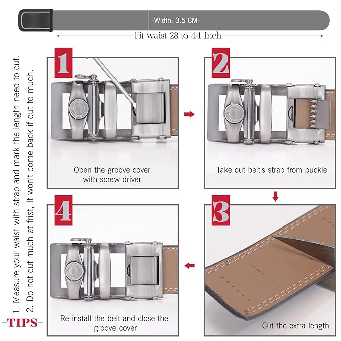 HORNBULL Riga Leather Belt for Men | Mens Belt Autolock | Formal and Casual Leather Belt