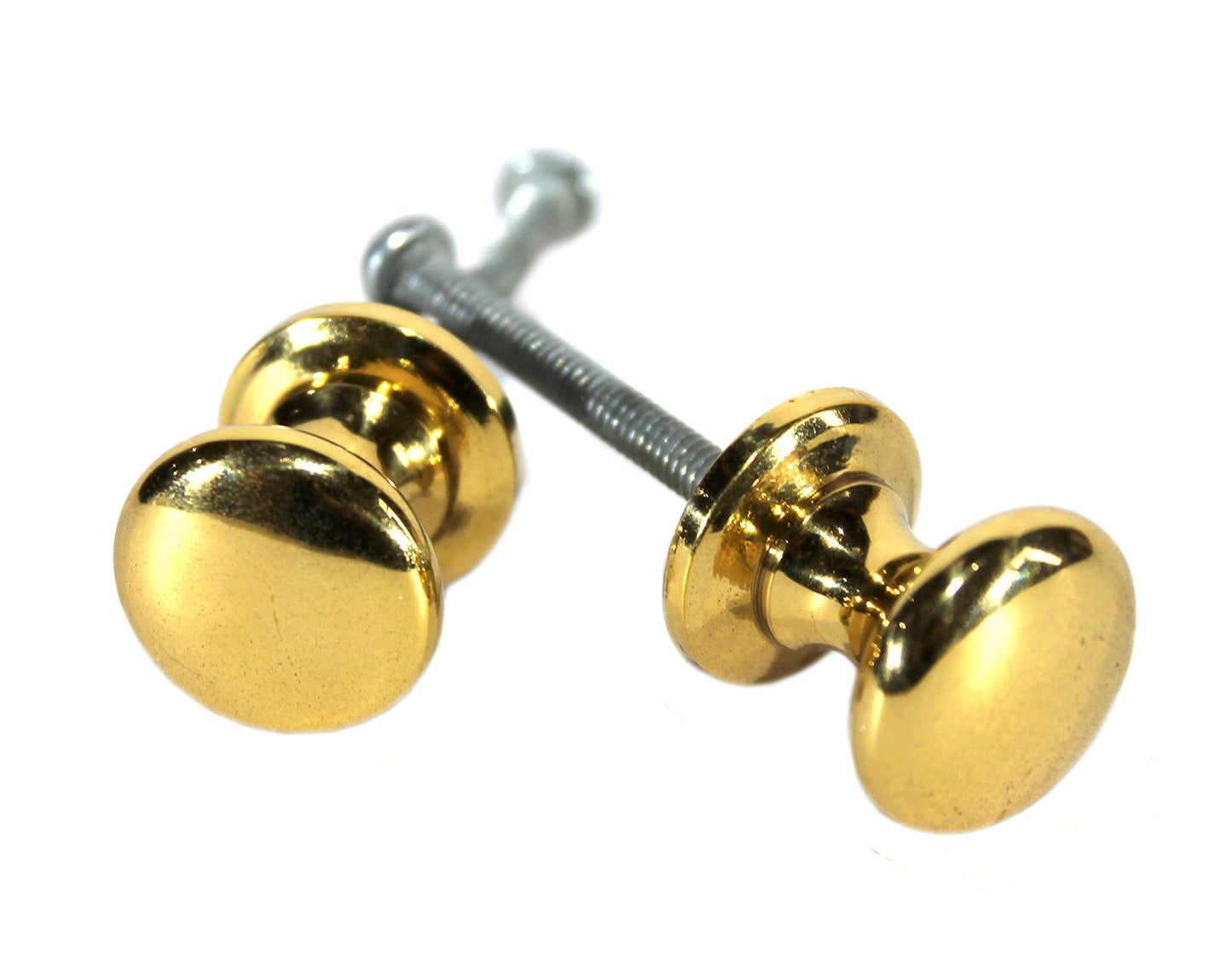 eSplanade Pair of Brass Cupboard Knobs Polished & Lacquered [Size-2 cm] | Hanging Hooks | Holder | Wall Hooks | Coat Hooks (2 CM)