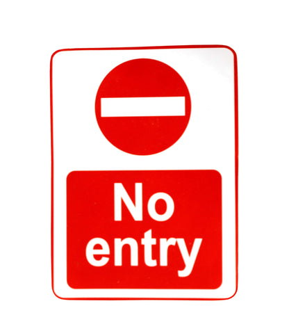 eSplanade No Entry Sign Red & White Sticker Decal - Easy to Mount Weather Resistant Long Lasting Ink (Size -7.5"x5.5")