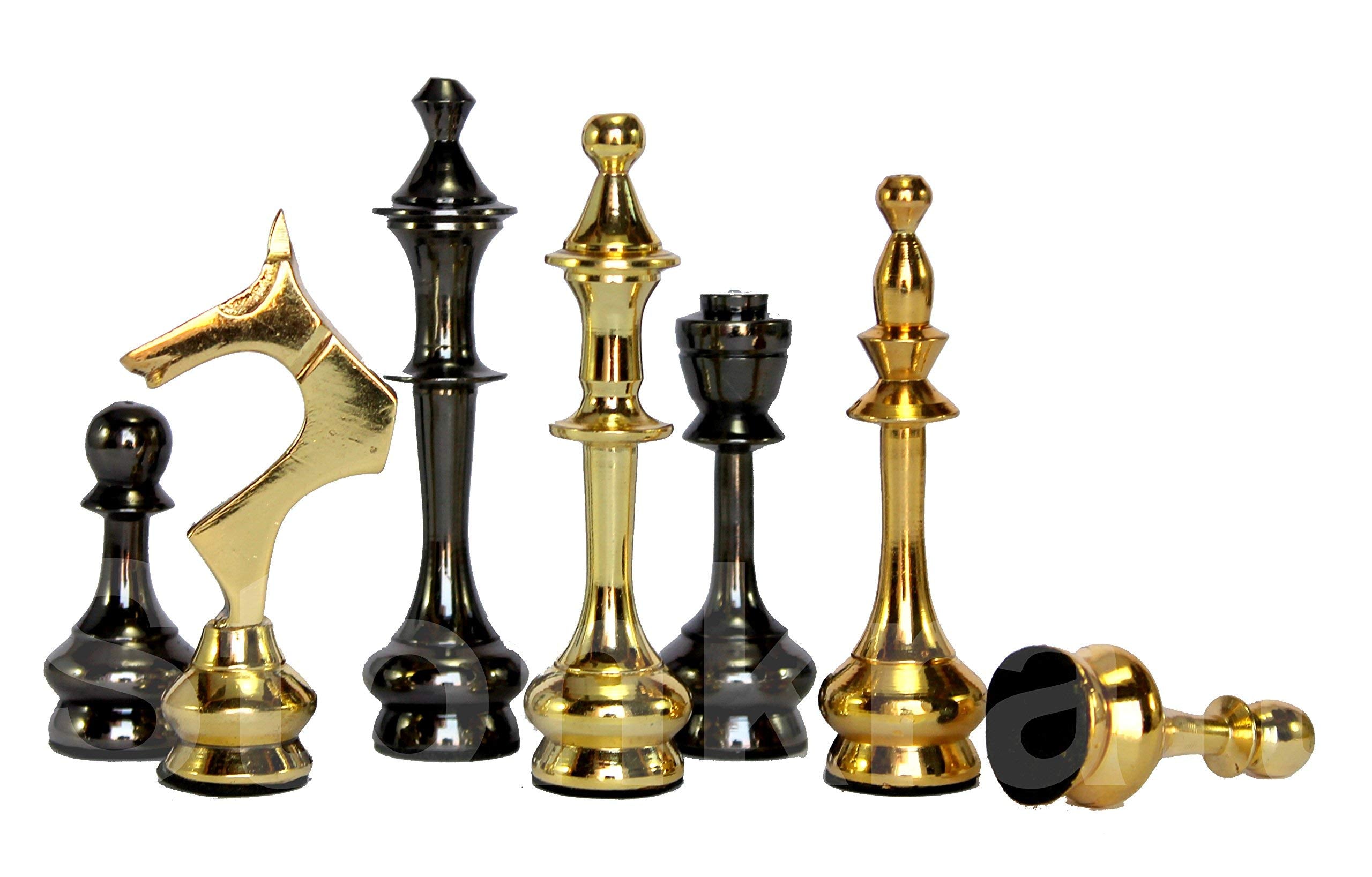StonKraft Brass Wooden Chess Pieces Pawns Chessmen Figure Figurine Pieces Coins