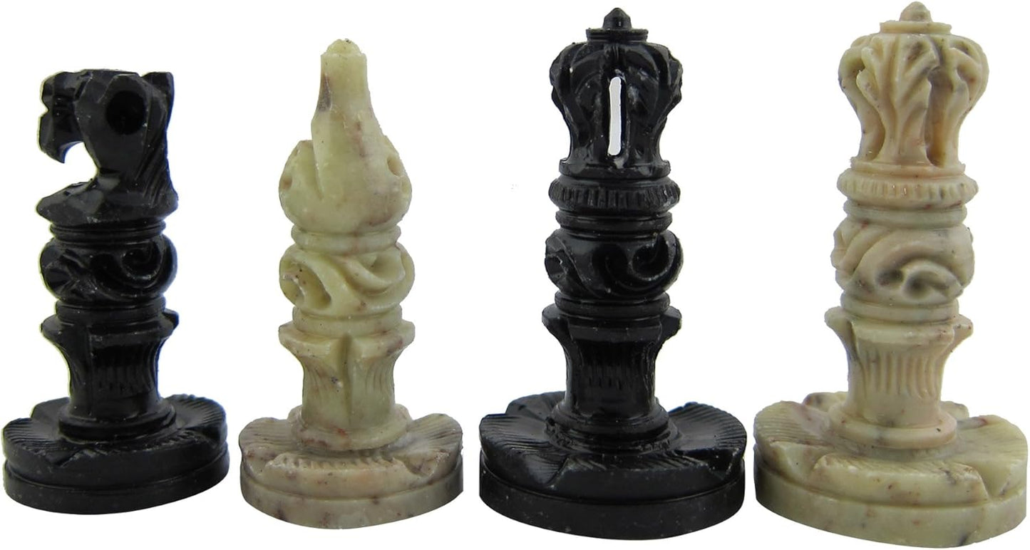 Rajasthan Stone Art Unique Chess Sets and Board -Indian Handmade Unique Gifts -Size 10X10 Inches