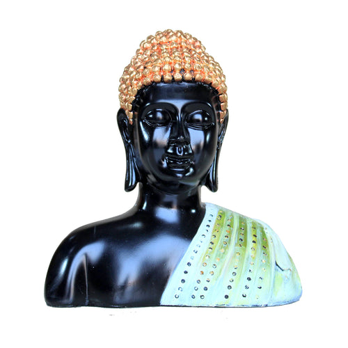 eSplanade Resin Buddha - Meditating Buddha - Polyresin Idol Statue Figurine Murti (Black)