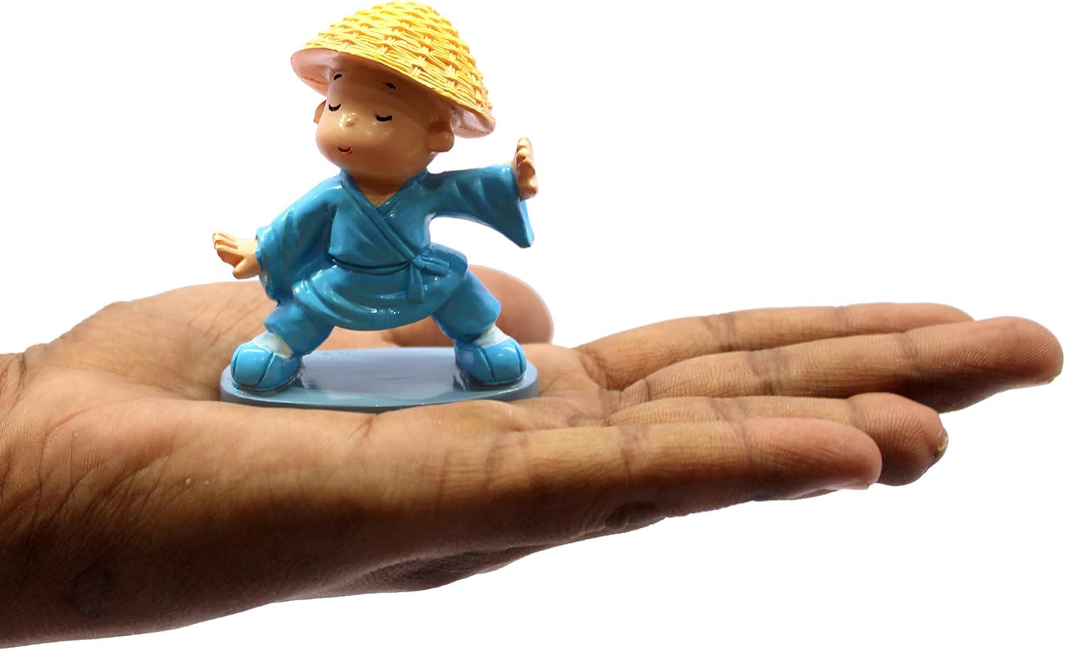 eSplanade Resin Baby Buddha Monk Statues - Set of 4 | Feng Shui Monk Figurine Showpieces | Home DŽcor - Car Dashboard | Multicolour - 2" Inches (Small)