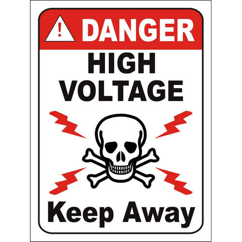 eSplanade DANGER High Voltage Sign Sticker Decal - Easy to Mount Weather Resistant Long Lasting Ink (Size 12